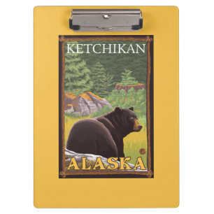 Black Bear in Forest - Ketchikan, Alaska Clipboard