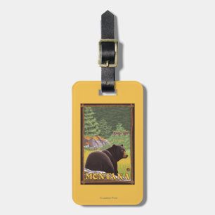 Black Bear in Forest - Montana Luggage Tag