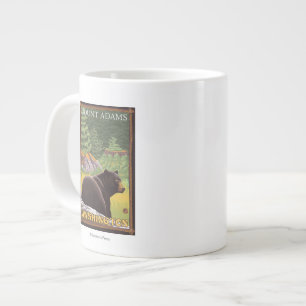 Black Bear in Forest - Mount Adams, Washington Large Coffee Mug