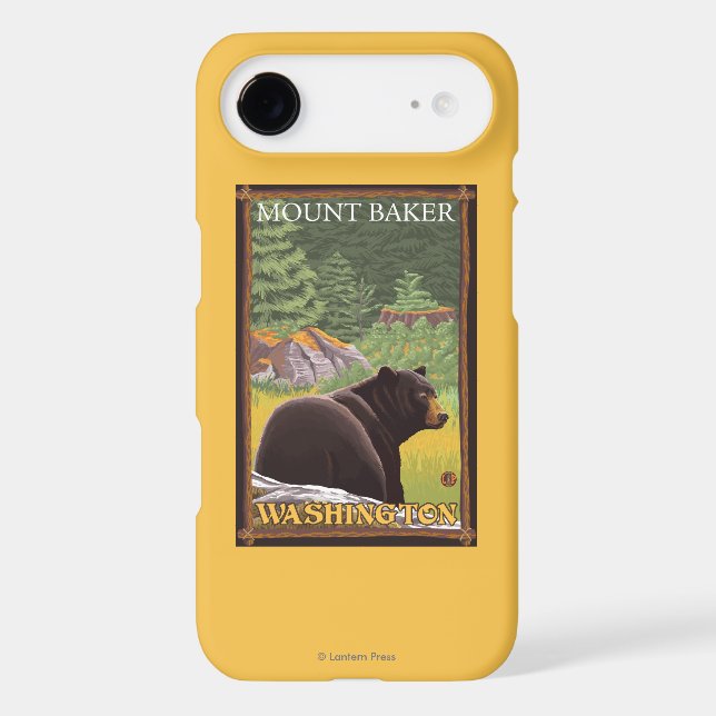 Black Bear in Forest - Mount Baker, Washington Case-Mate iPhone Case (Back)
