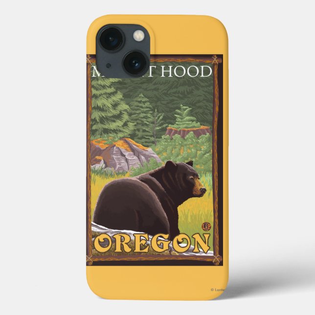Black Bear in Forest - Mount Hood, Oregon Case-Mate iPhone Case (Back)