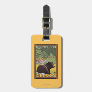 Black Bear in Forest - Mount Hood, Oregon Luggage Tag