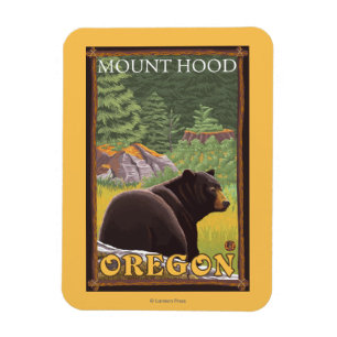 Black Bear in Forest - Mount Hood, Oregon Magnet