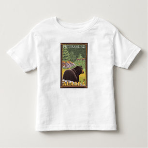 Black Bear in Forest - Petersburg, Alaska Toddler T-Shirt