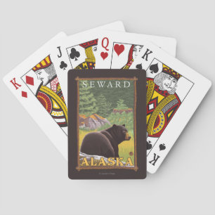 Black Bear in Forest - Seward, Alaska Playing Cards