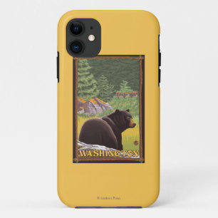 Black Bear in Forest - Washington iPhone 11 Case