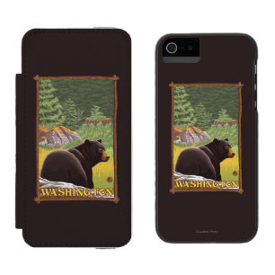 Black Bear in Forest - Washington Incipio Watson™ iPhone 5 Wallet Case
