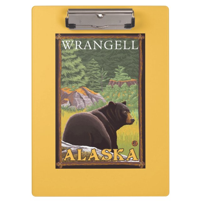 Black Bear in Forest - Wrangell, Alaska Clipboard (Front)