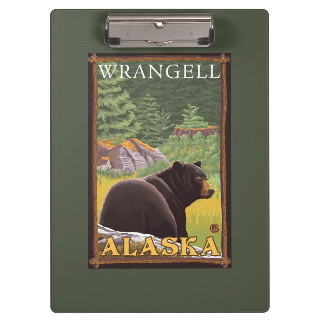 Black Bear in Forest - Wrangell, Alaska Clipboard (Front)