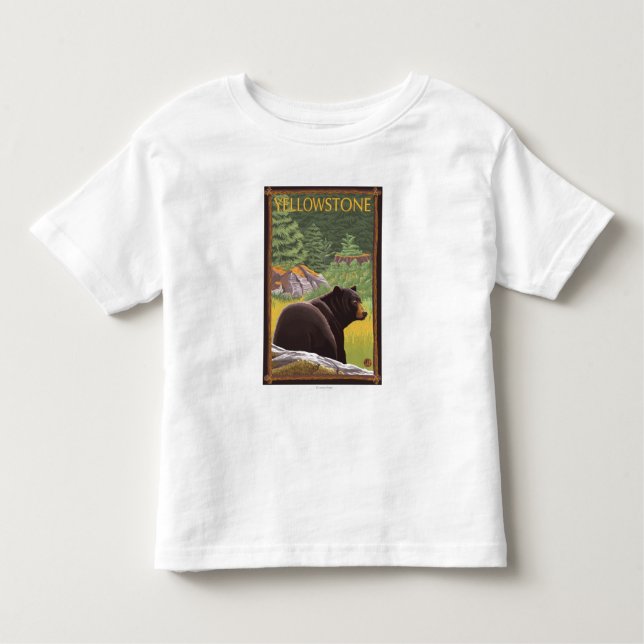 Black Bear in Forest - Yellowstone National Park Toddler T-Shirt (Front)