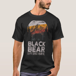 Black Bear Is My Spirit Animal Mountains Camping T-Shirt