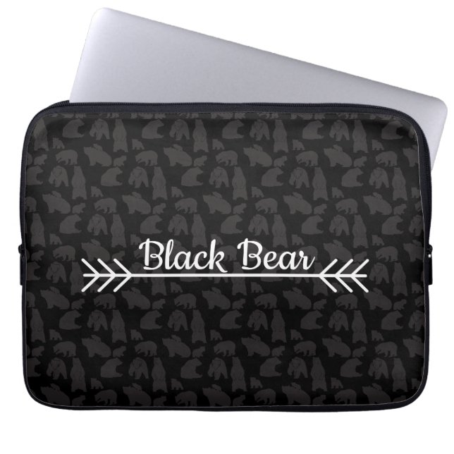 Black Bear Laptop Sleeve (Front)