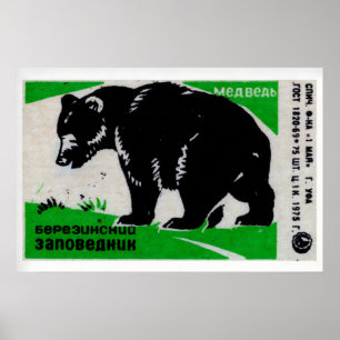Black Bear - Matchbox Print - Aesthetic Wall Art
