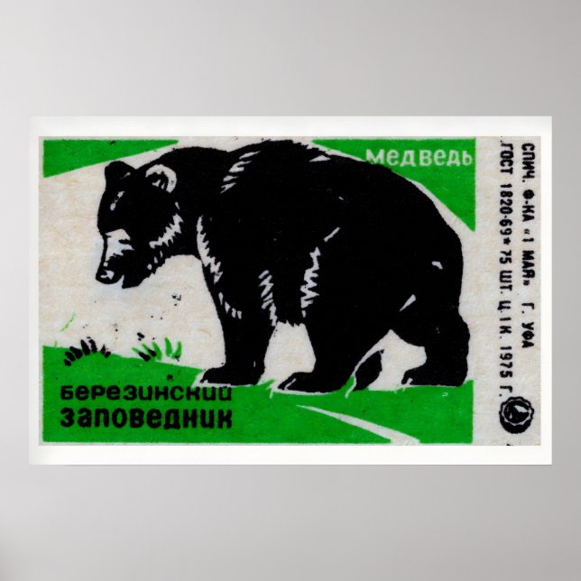 Black Bear - Matchbox Print - Aesthetic Wall Art (Front)