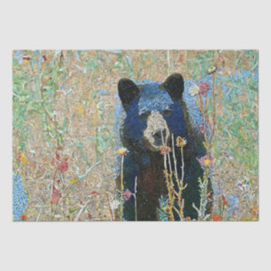 Black Bear Mosaic Pattern Print Decoupage Tissue Paper