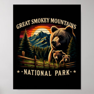 Black Bear Mother Great Smokey Mountains National Poster