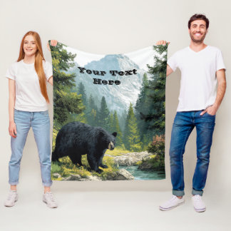 Black Bear Nature Throw Blanket