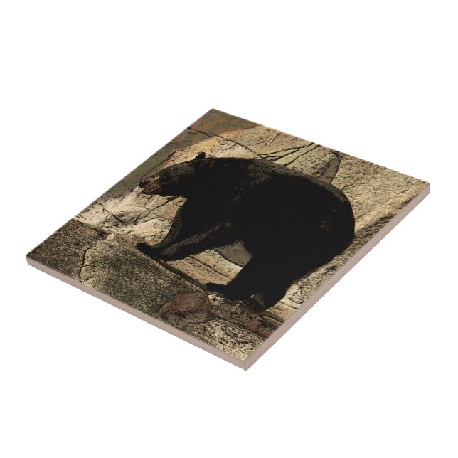Black Bear (Original Artwork) Tile (Side)