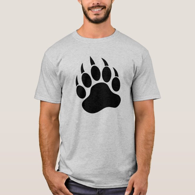 Black bear Paw print front and back T-Shirt (Front)