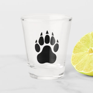 Black Bear Paw Print Shot Glass