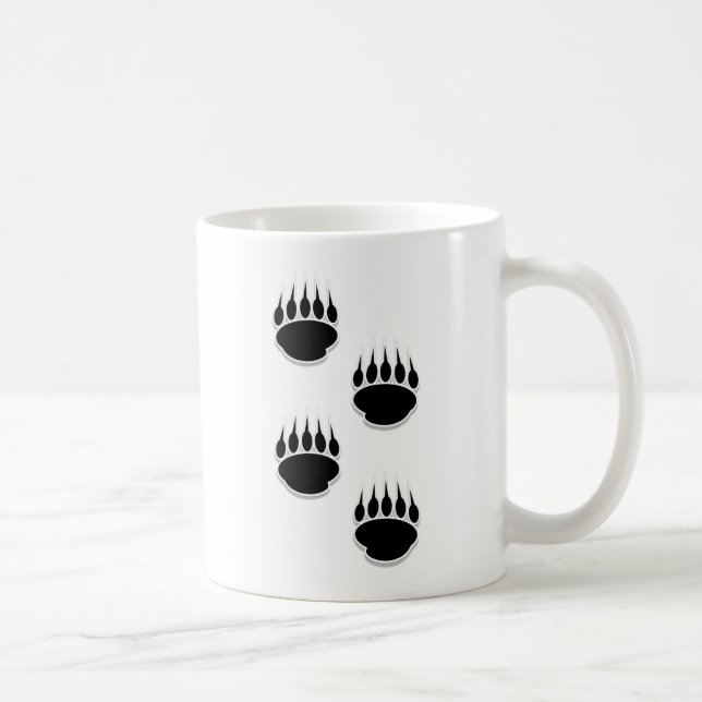 Black Bear Paw Prints Coffee Mug (Right)