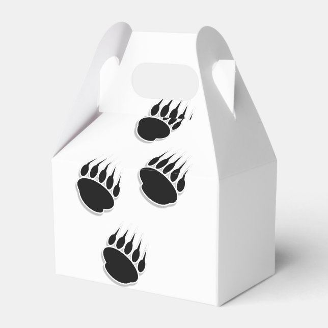 Black Bear Paw Prints Favour Box (Front Side)