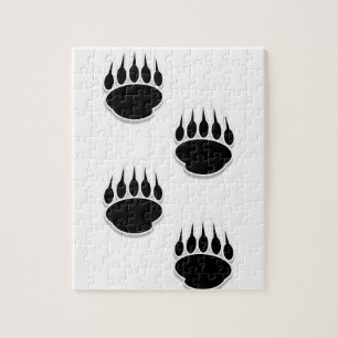 Black Bear Paw Prints Jigsaw Puzzle