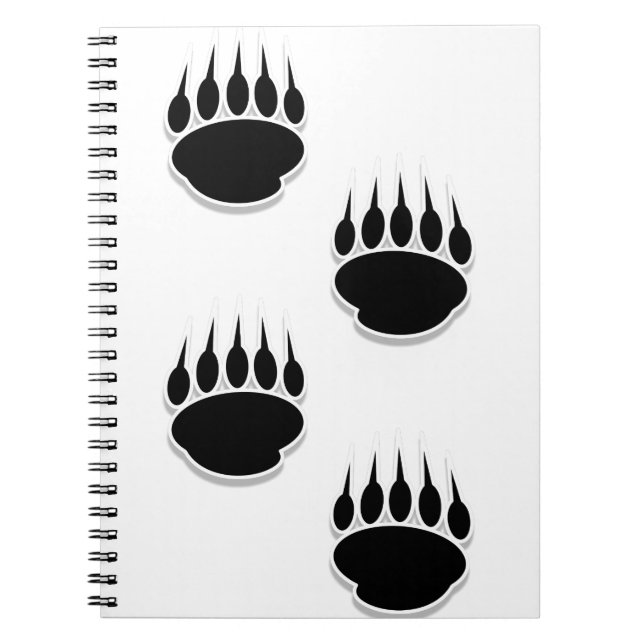 Black Bear Paw Prints Notebook (Front)