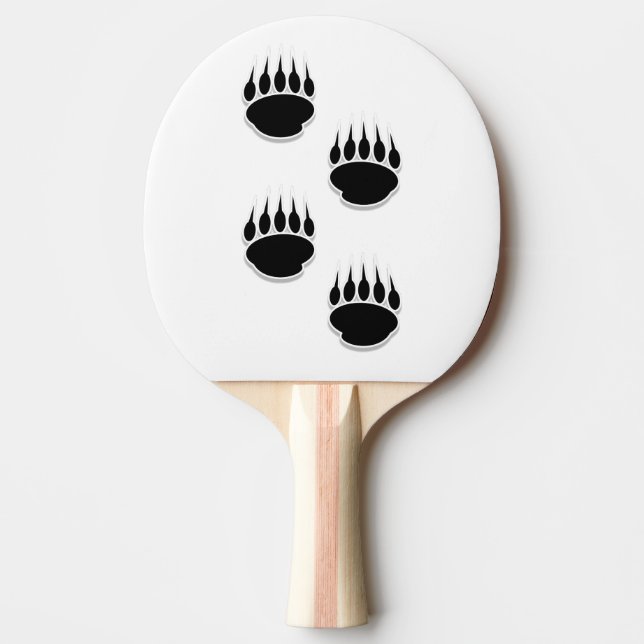 Black Bear Paw Prints Ping Pong Paddle (Front)