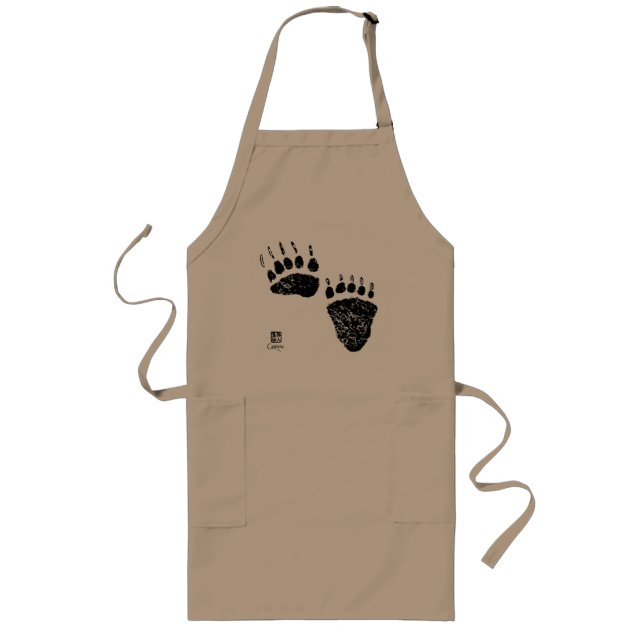 Black Bear Paws - Long Apron (Front)