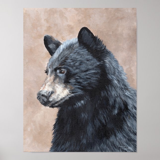 Black Bear Portrait Poster (Front)