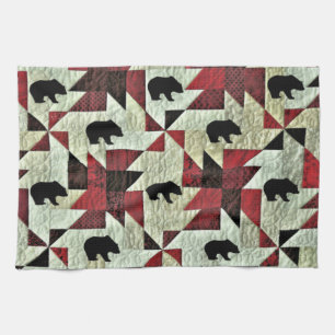 Black Bear Quilt Tea Towel