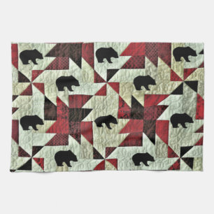 Black Bear Quilt Tea Towel