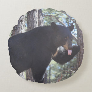 Black Bear Round Cushion