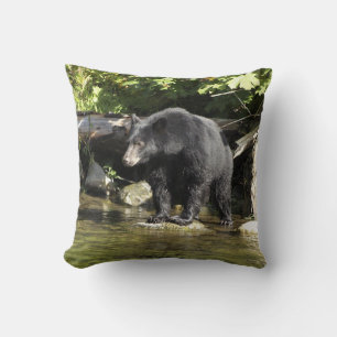 Black Bear Salmon Fishing Wildlife-lover's Design Cushion