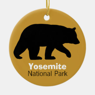 Black Bear Silhouette Ceramic Ornament