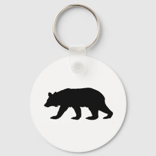 Black Bear Silhouette Key Ring