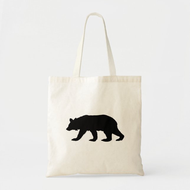 Black Bear Silhouette Tote Bag (Front)