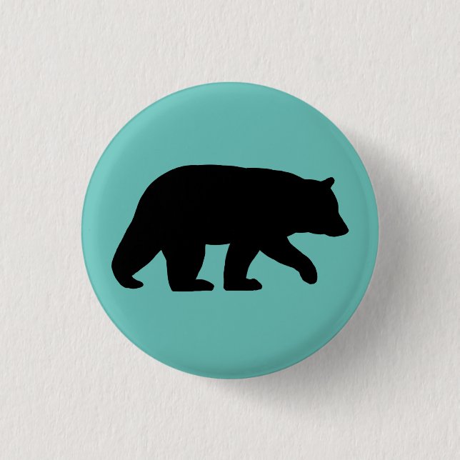 Black Bear Silhouette | Wildlife | Wild Animal 3 Cm Round Badge (Front)