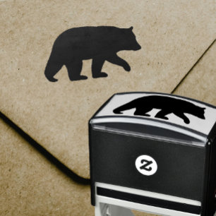 Black Bear Silhouette Wildlife Wild Animal Self-inking Stamp