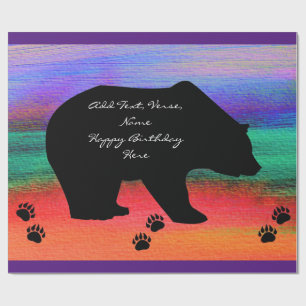 Black Bear Silhouette Wrapping Paper