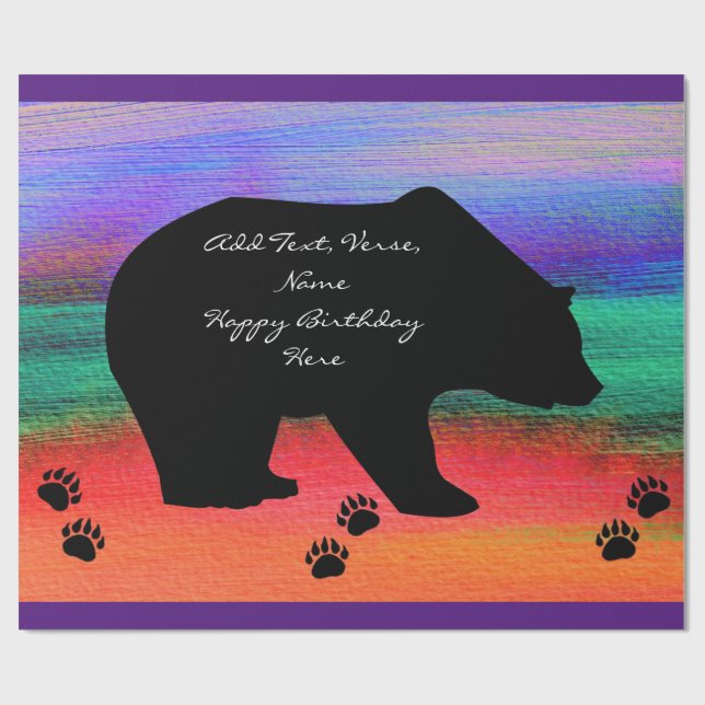 Black Bear Silhouette   Wrapping Paper (Flat)