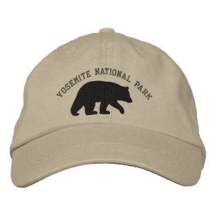 Black Bear Silhouette Yosemite National Park Embroidered Hat