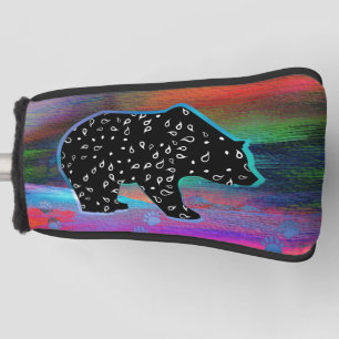 Black Bear Spirit Northern Light Colours Golf Head Cover