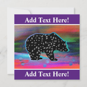 Black Bear Spirit Northern Light Colours Holiday C Card