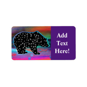 Black Bear Spirit Northern Light Colours Label