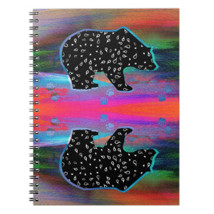 Black Bear Spirit Northern Light Colours Notebook
