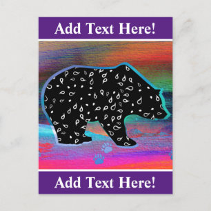 Black Bear Spirit Northern Lights Postcard
