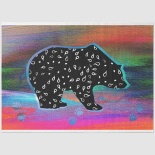 Black Bear Spirit Northern Lights  Tissue Paper