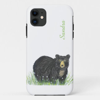 black bear watercolor iPhone 11 case